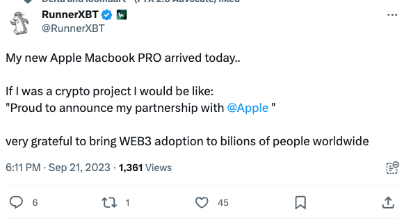Meme tagged crypto, twitter